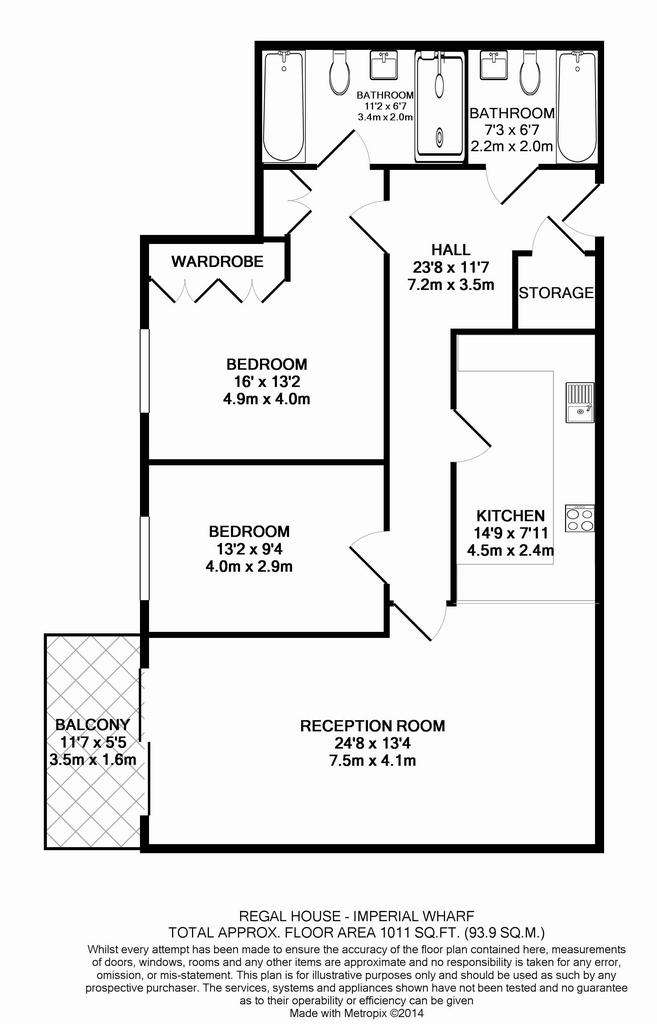 2 bedroom flat to rent - floorplan