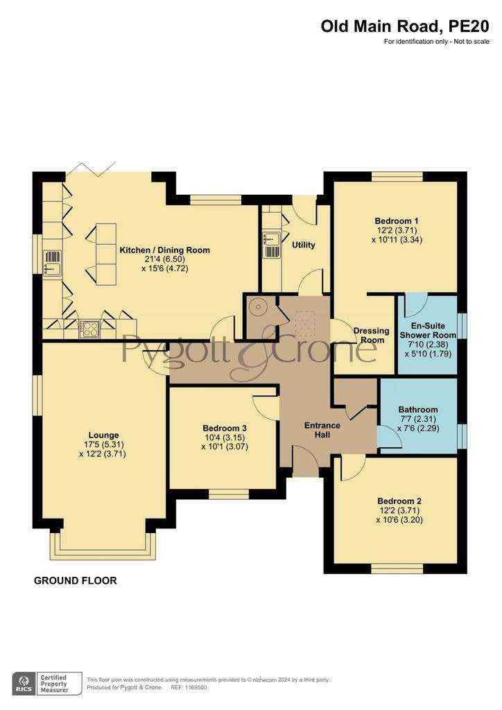 3 bedroom detached bungalow for sale - floorplan