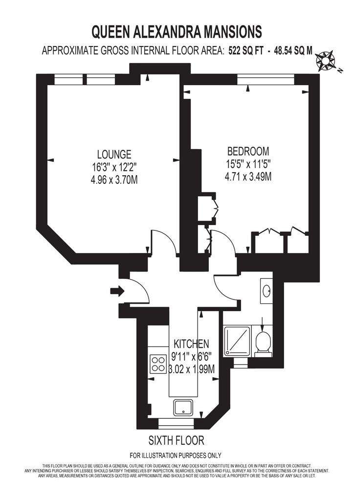 1 bedroom flat to rent - floorplan