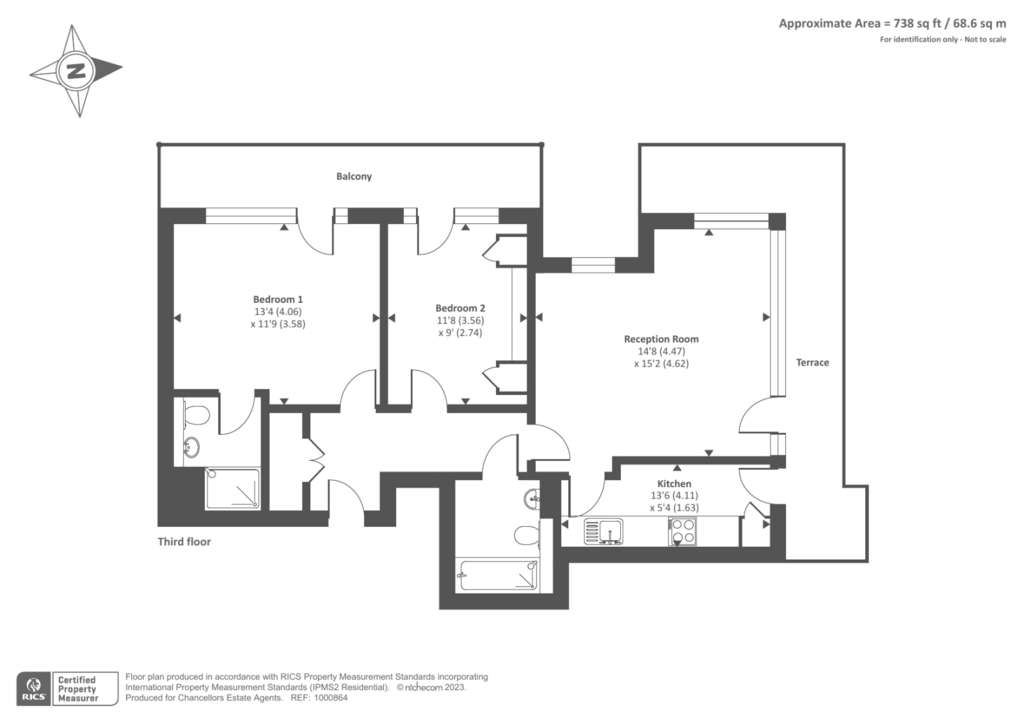 2 bedroom flat for sale - floorplan