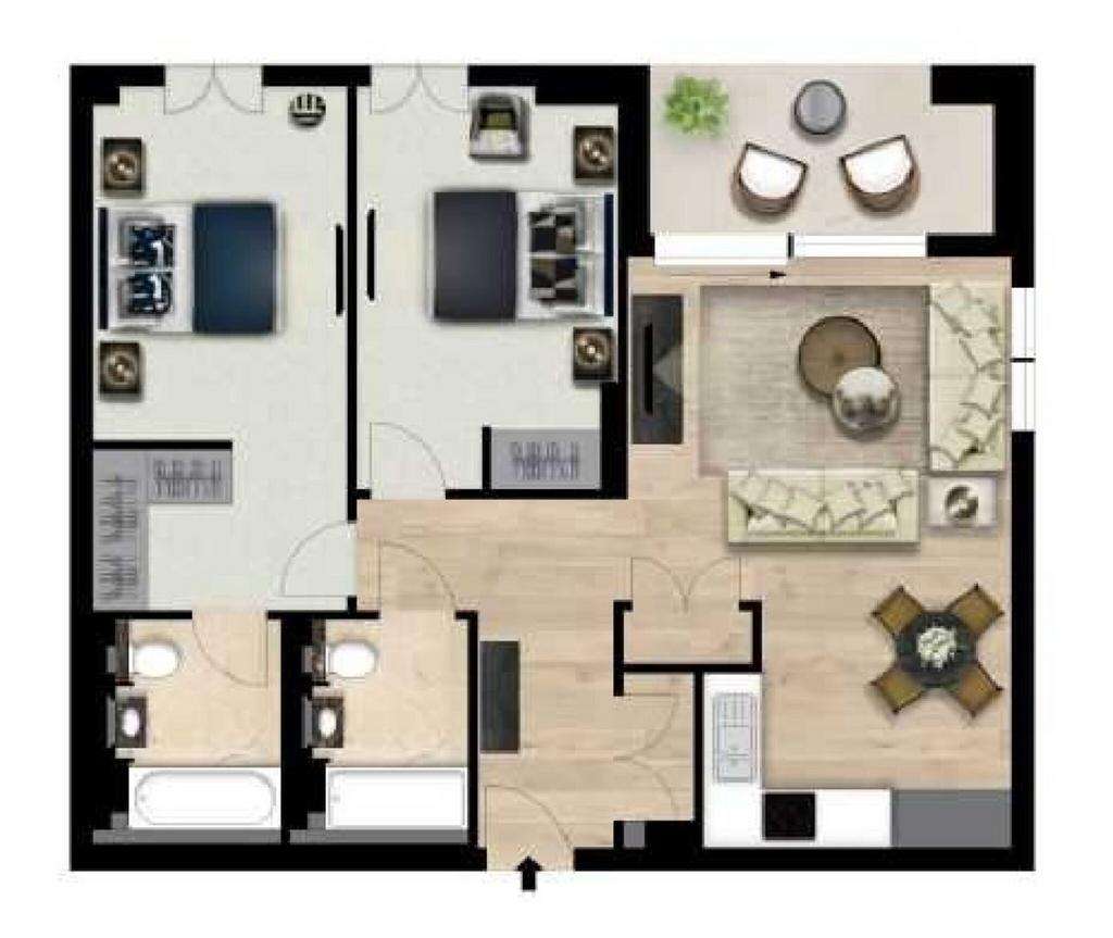 2 bedroom flat to rent - floorplan