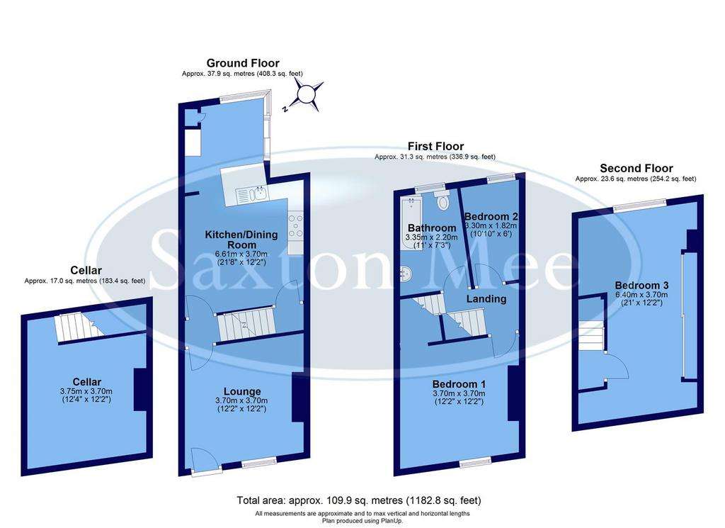 3 bedroom end of terrace house for sale - floorplan