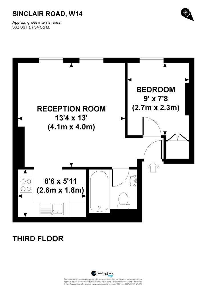 1 bedroom flat to rent - floorplan