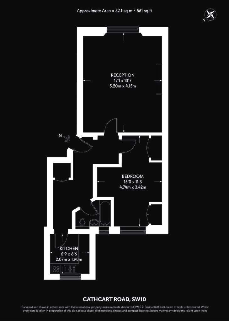 1 bedroom flat to rent - floorplan