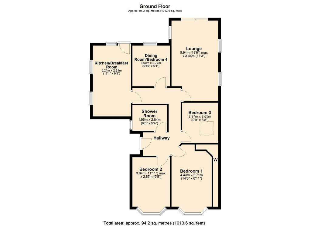 4 bedroom detached bungalow for sale - floorplan