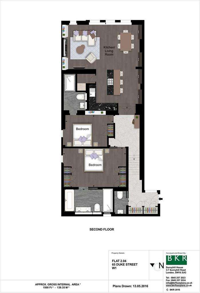 2 bedroom flat to rent - floorplan