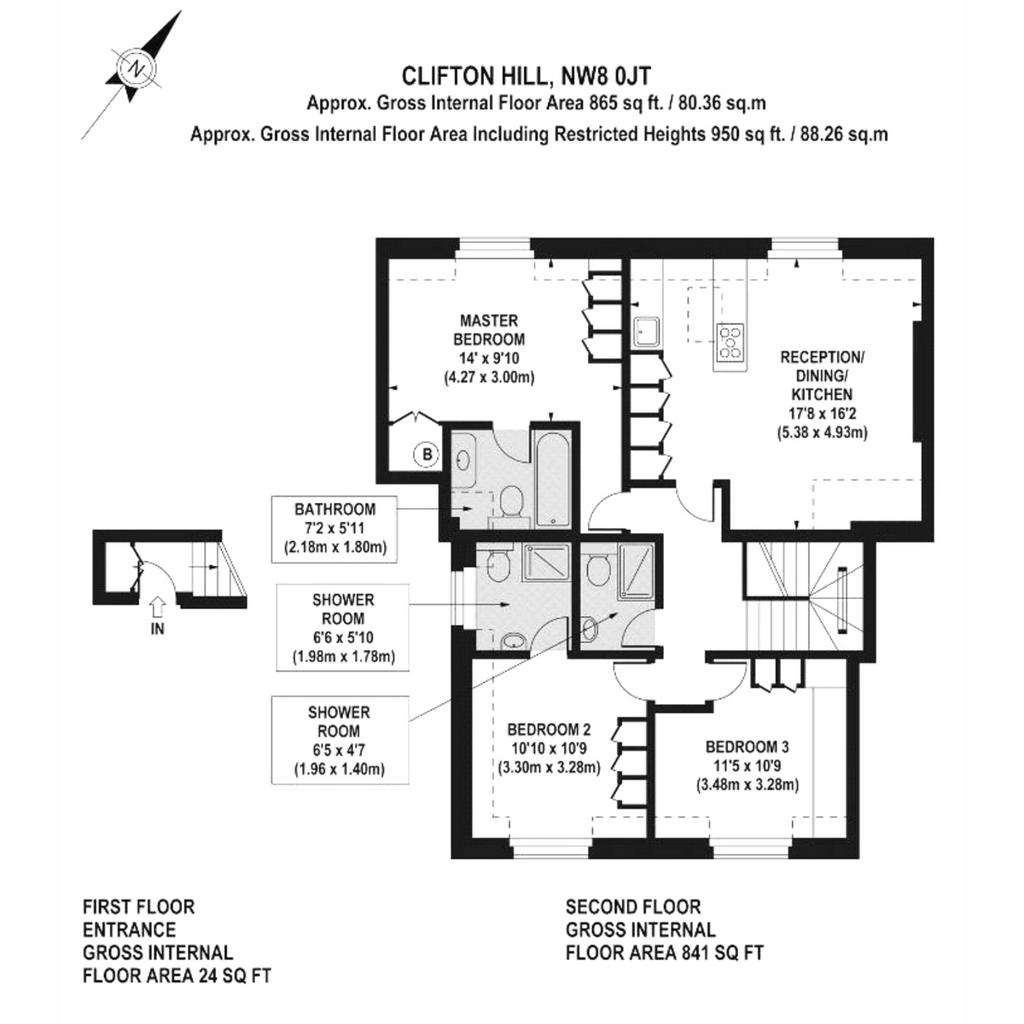 3 bedroom flat to rent - floorplan