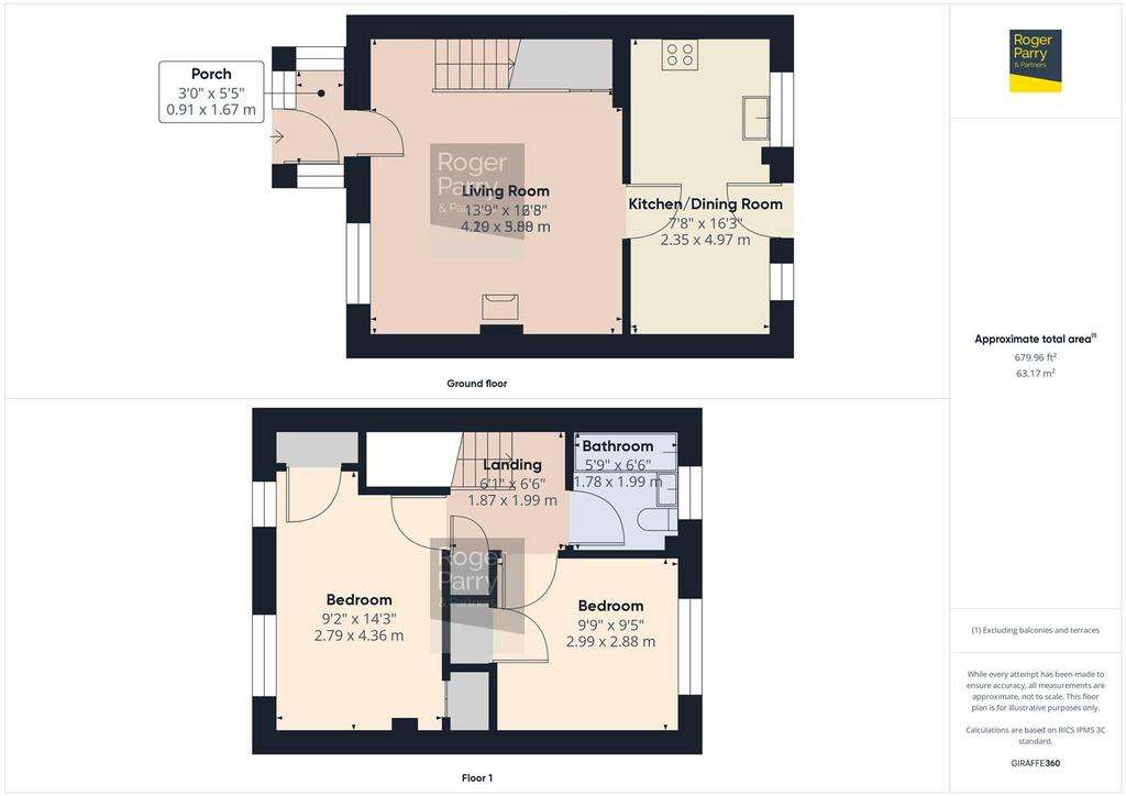 2 bedroom terraced house for sale - floorplan