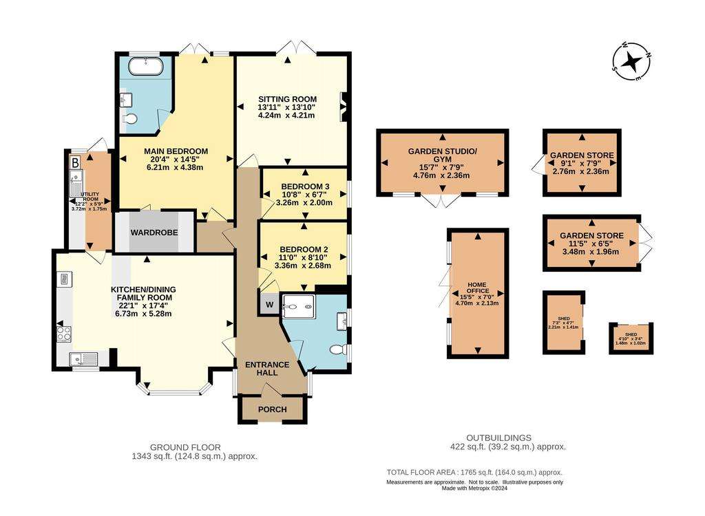 3 bedroom bungalow for sale - floorplan