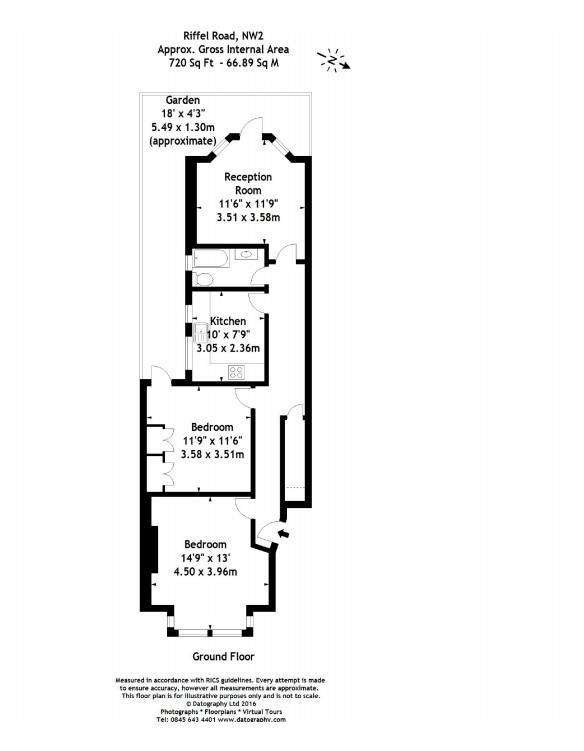 2 bedroom flat to rent - floorplan