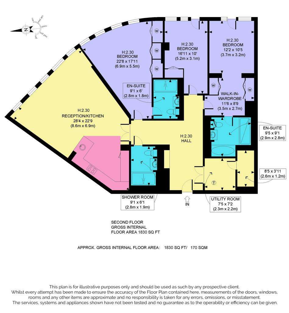 3 bedroom flat to rent - floorplan