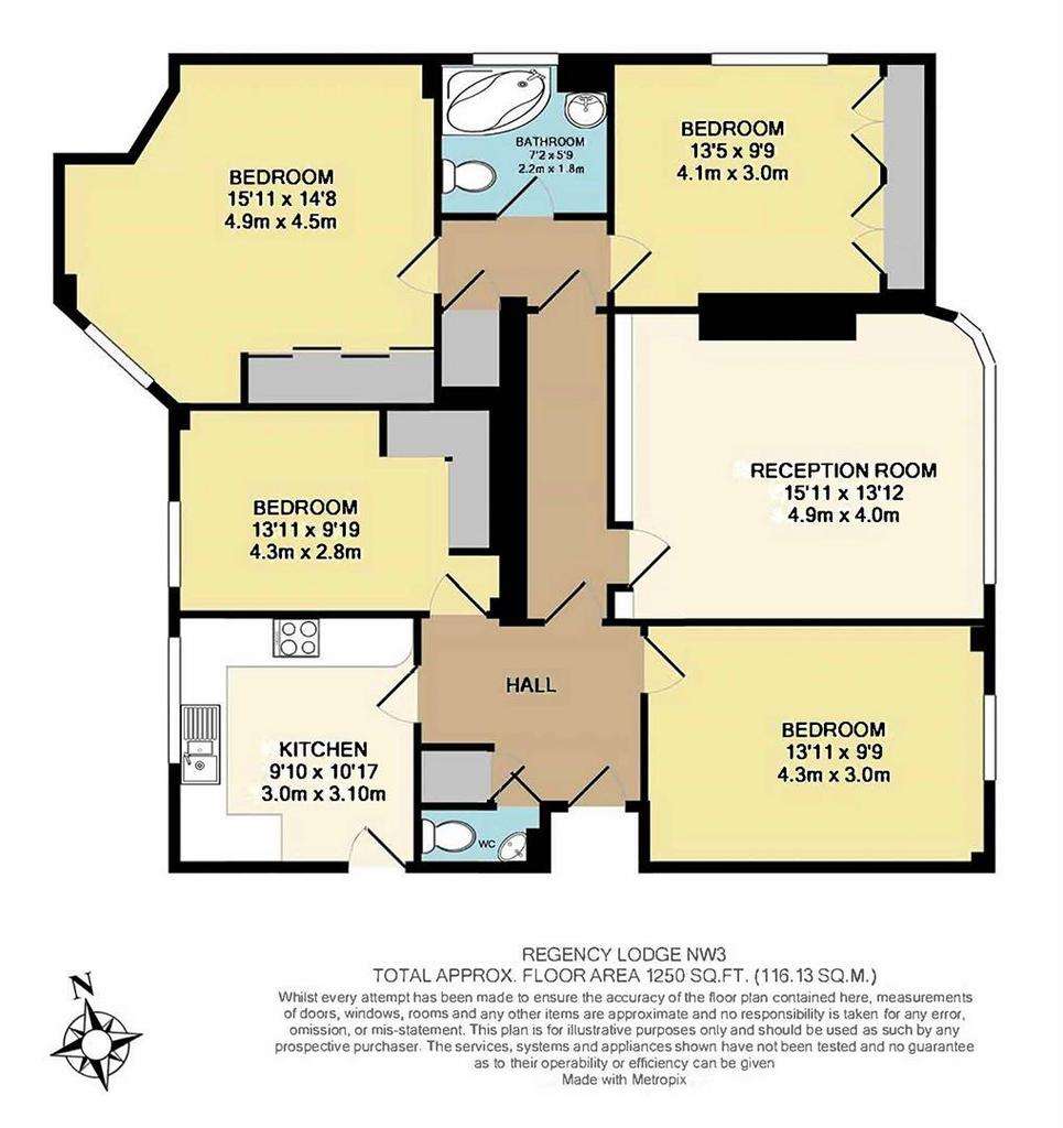 4 bedroom flat to rent - floorplan