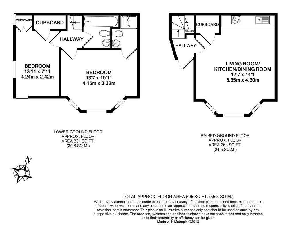 2 bedroom flat to rent - floorplan