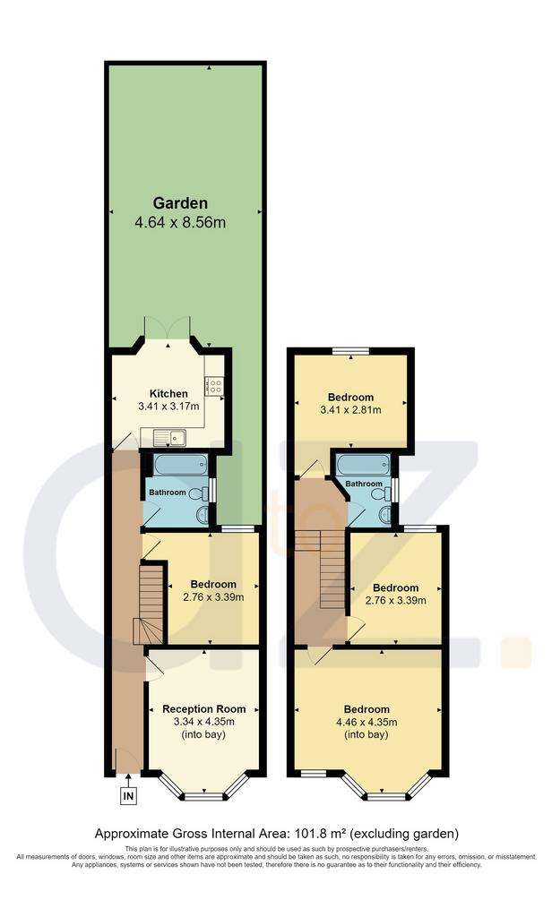 4 bedroom terraced house to rent - floorplan