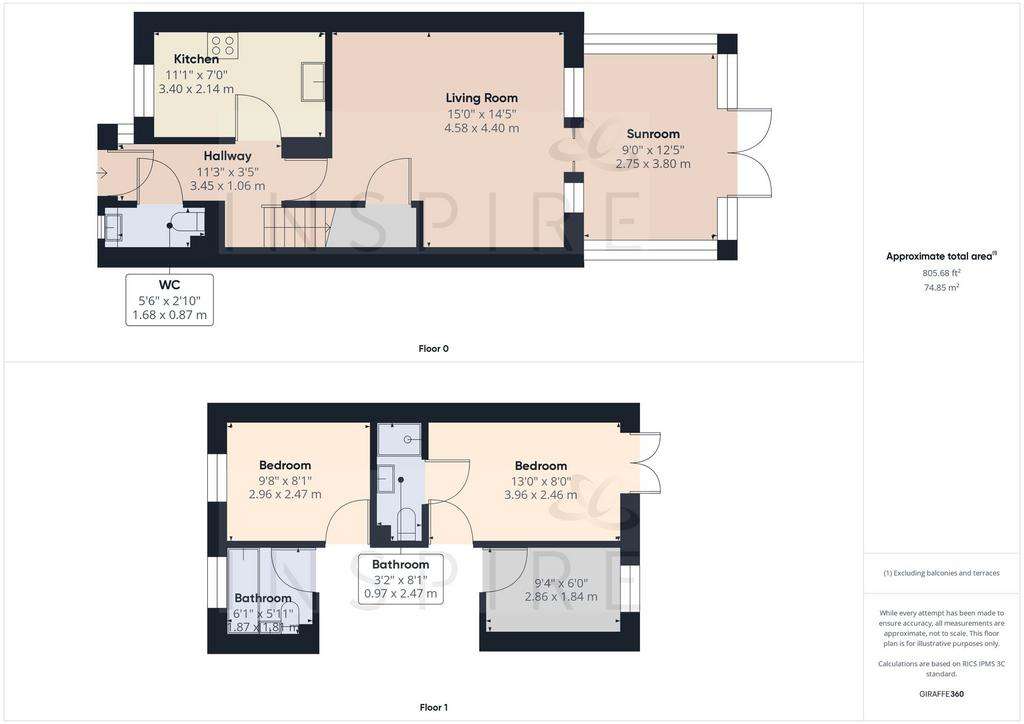 3 bedroom house to rent - floorplan