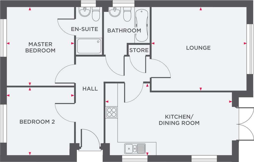 2 bedroom detached bungalow for sale - floorplan