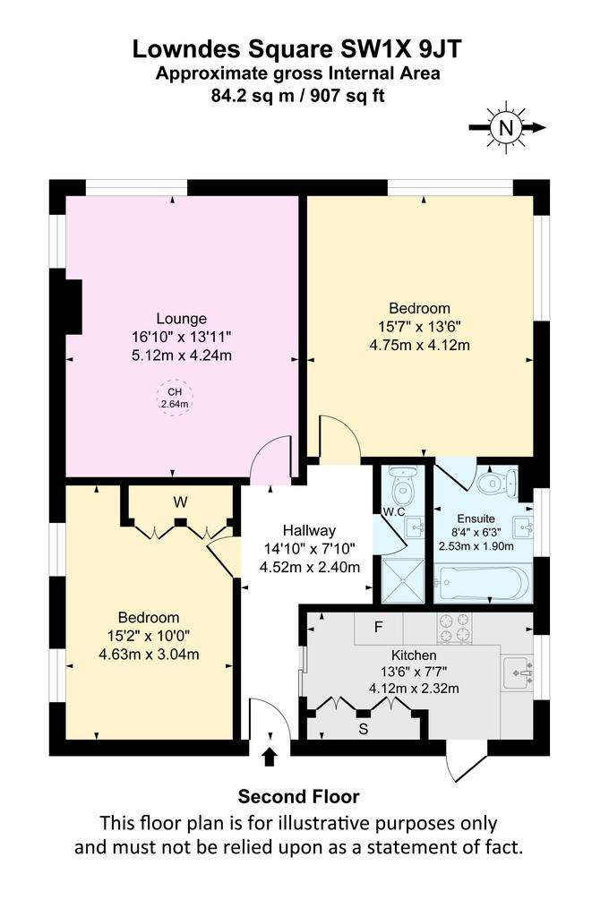 2 bedroom flat to rent - floorplan