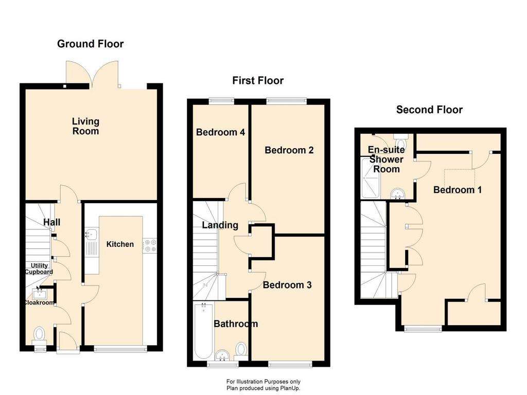 4 bedroom semi-detached house to rent - floorplan