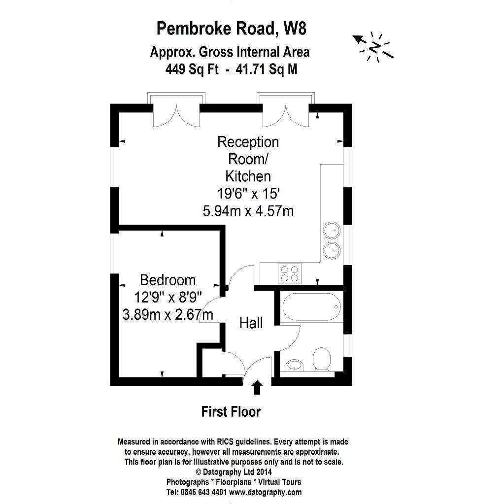 1 bedroom flat to rent - floorplan