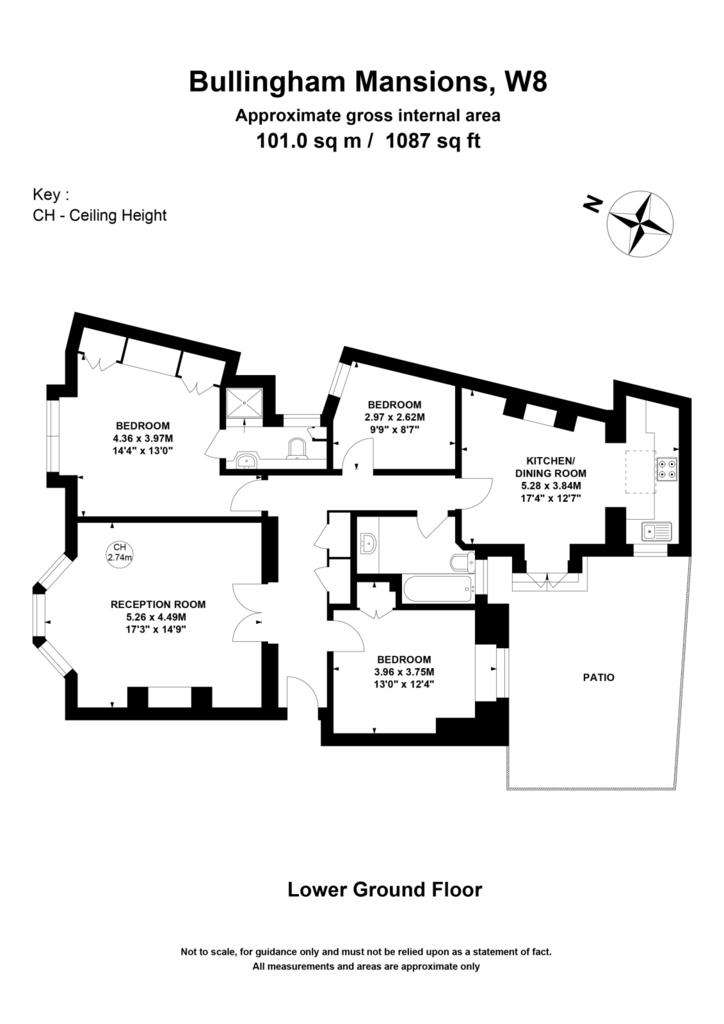 3 bedroom flat to rent - floorplan