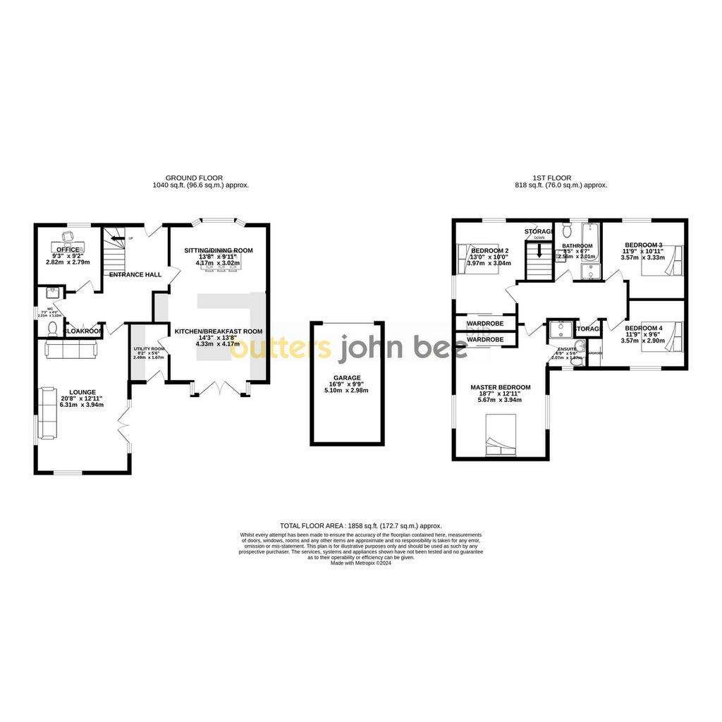 4 bedroom detached house for sale - floorplan