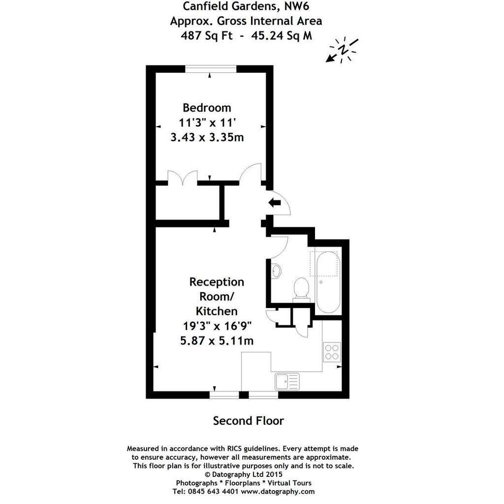 1 bedroom flat to rent - floorplan