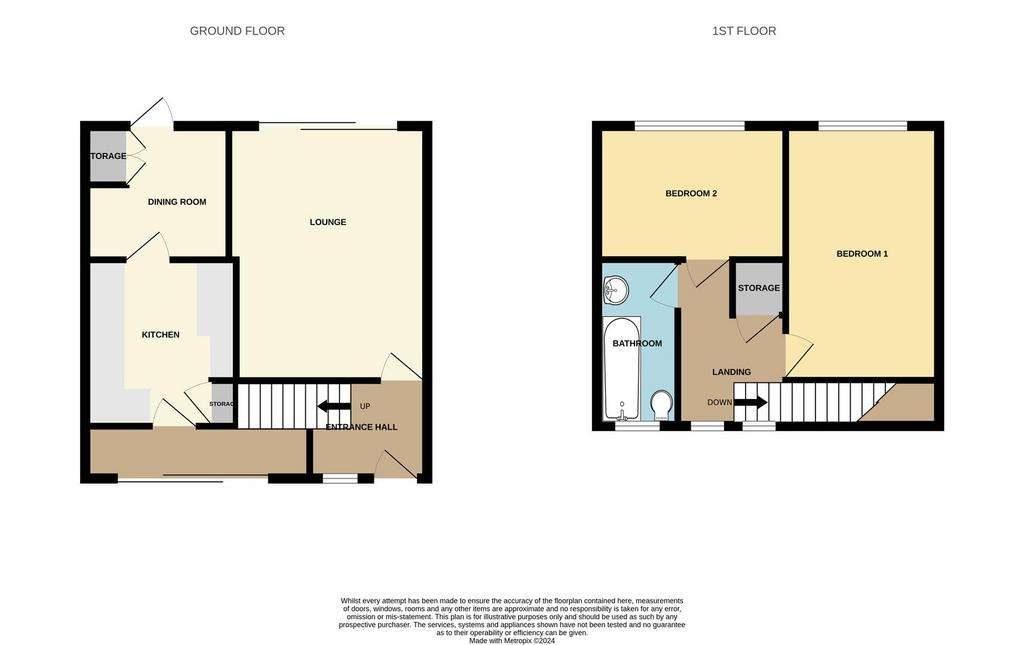 2 bedroom terraced house for sale - floorplan