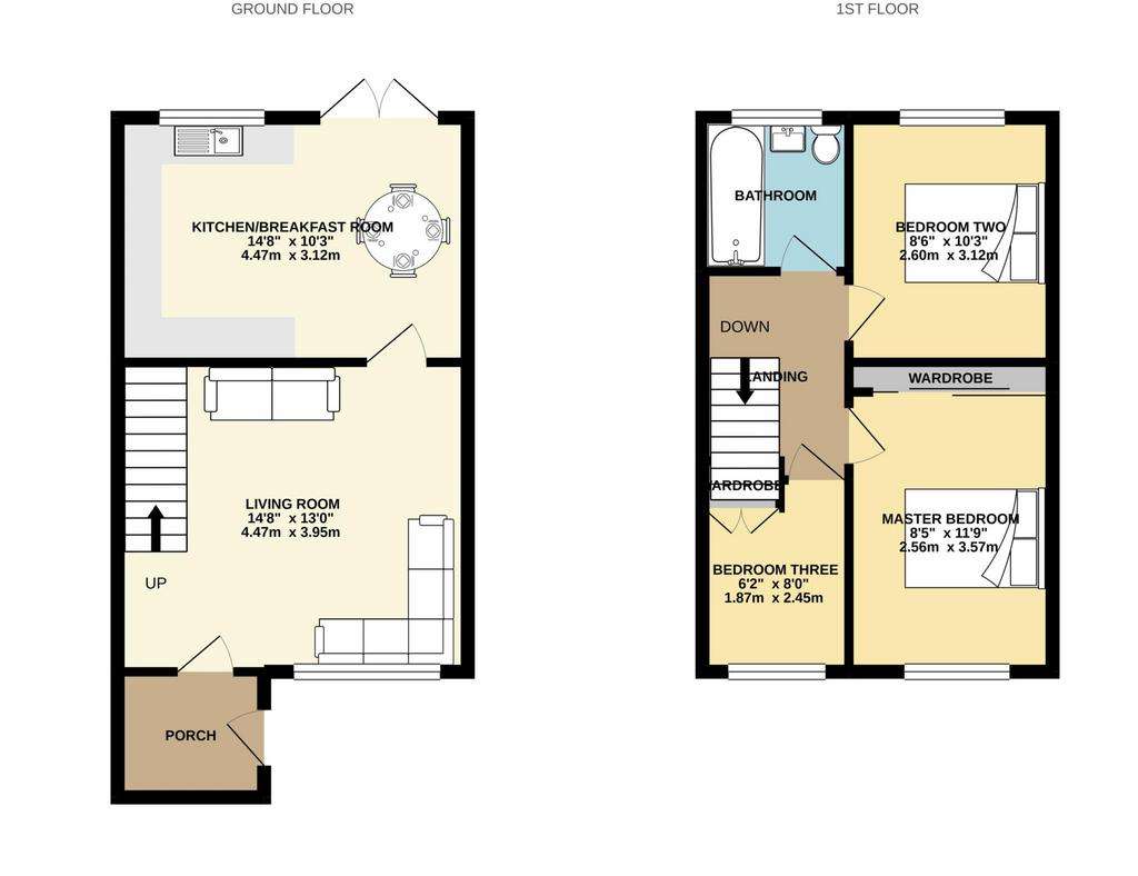 3 bedroom semi-detached house to rent - floorplan