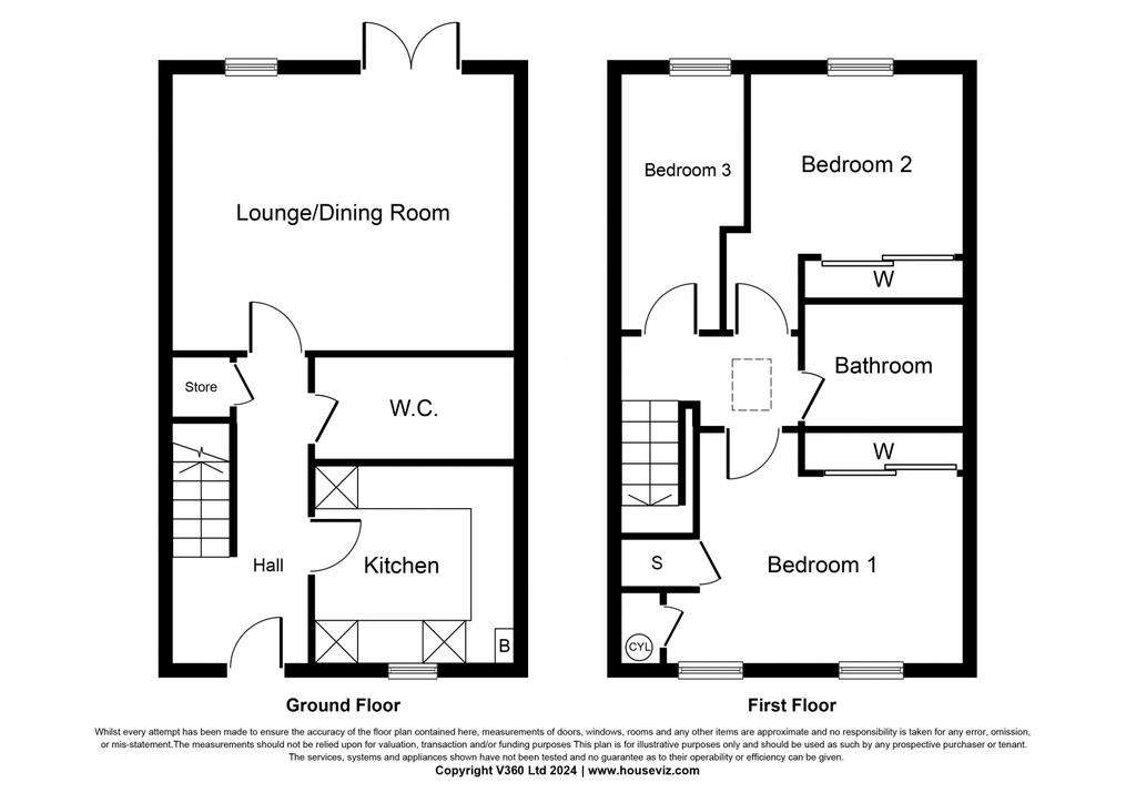 3 bedroom end of terrace house for sale - floorplan