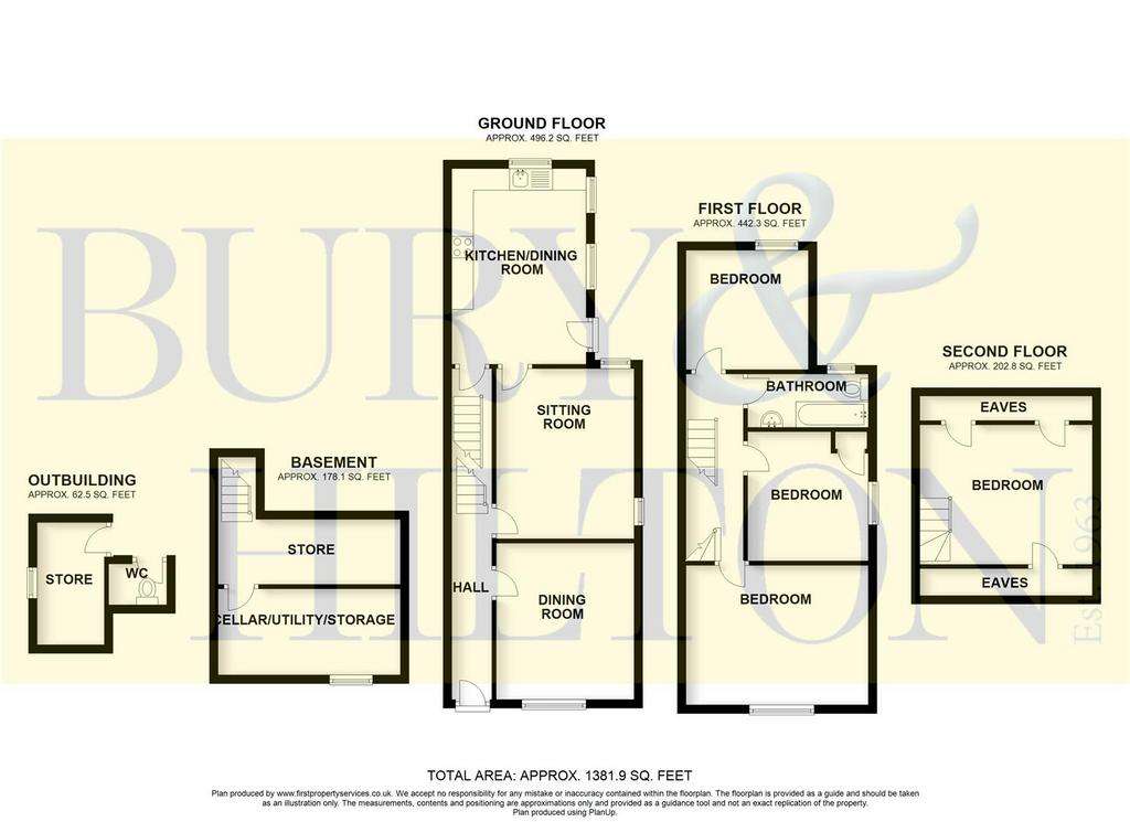 3 bedroom semi-detached house for sale - floorplan