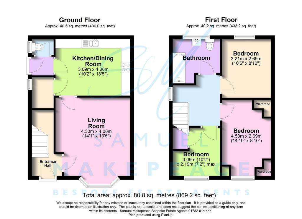 3 bedroom semi-detached house for sale - floorplan