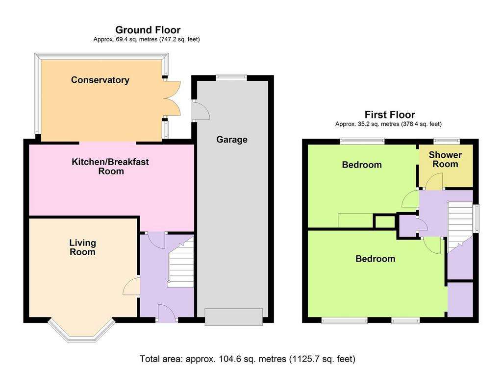 2 bedroom semi-detached house for sale - floorplan