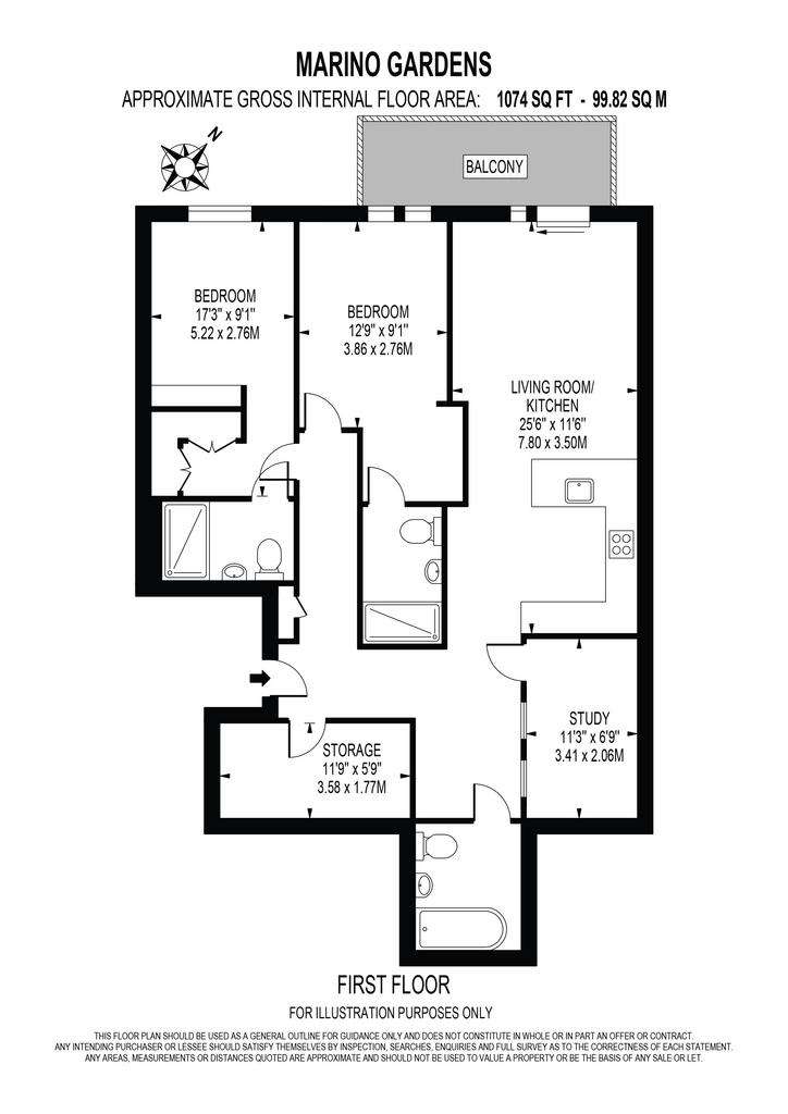 2 bedroom flat to rent - floorplan