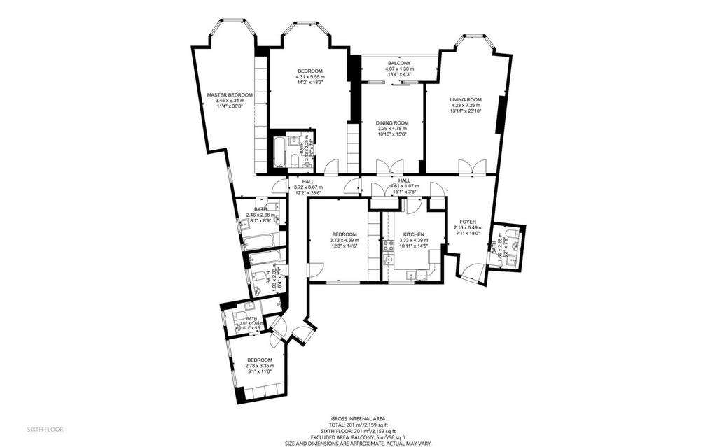 4 bedroom flat to rent - floorplan