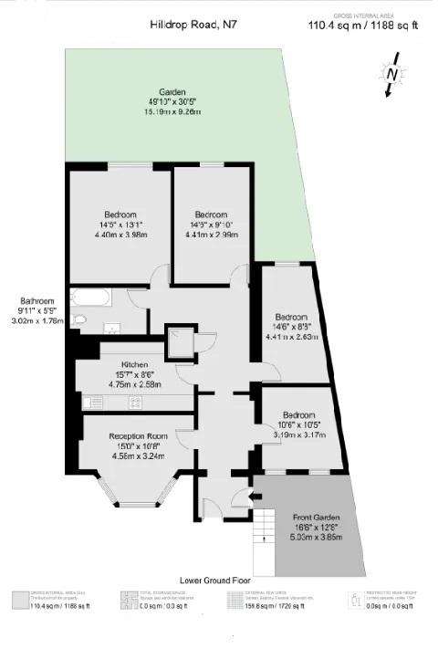 4 bedroom flat to rent - floorplan