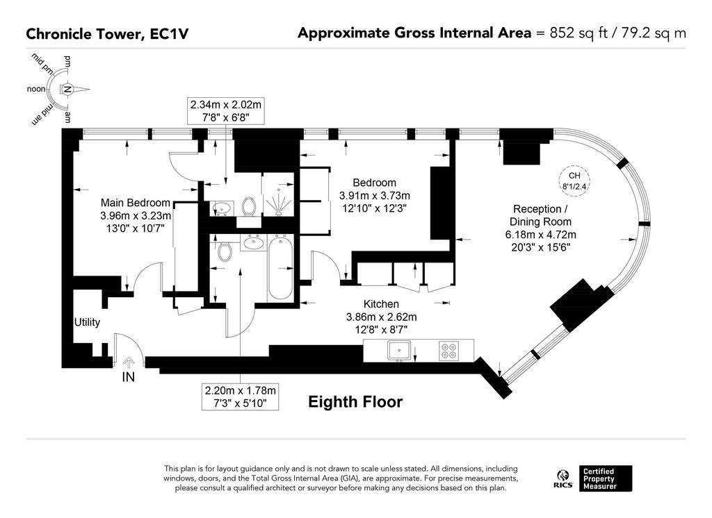 2 bedroom flat to rent - floorplan