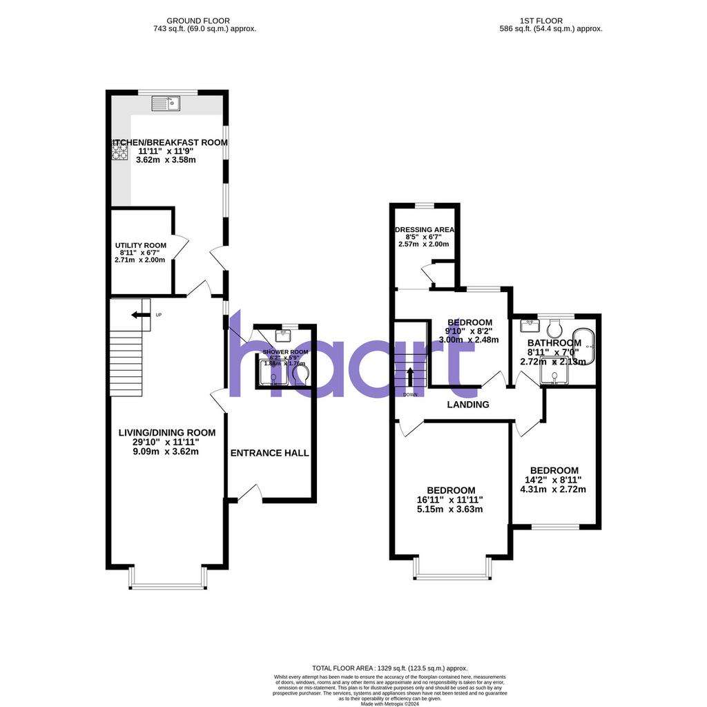 3 bedroom semi-detached house for sale - floorplan