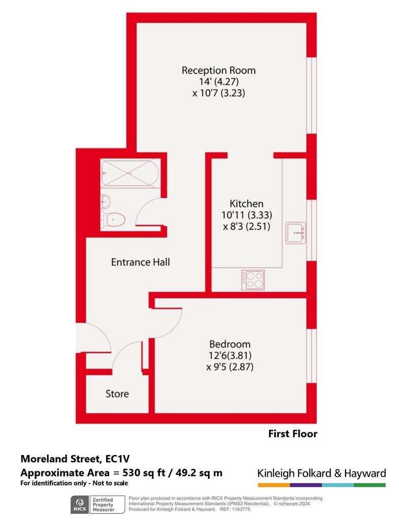 1 bedroom flat to rent - floorplan