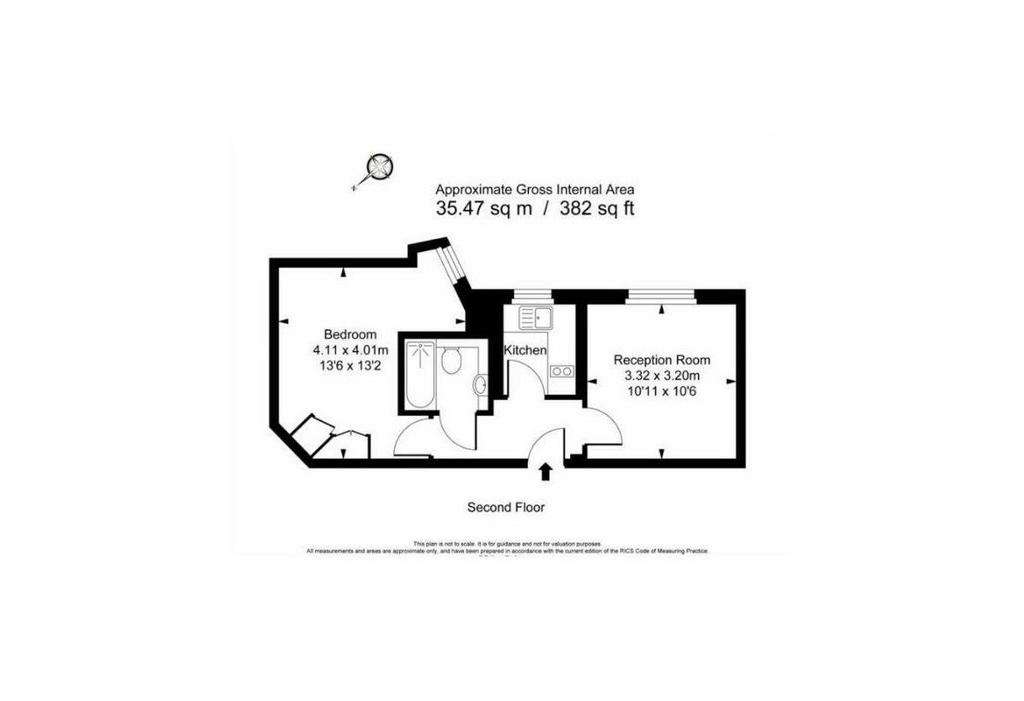 1 bedroom flat to rent - floorplan