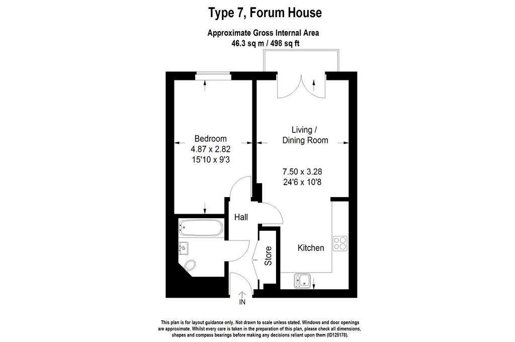 1 bedroom flat to rent - floorplan