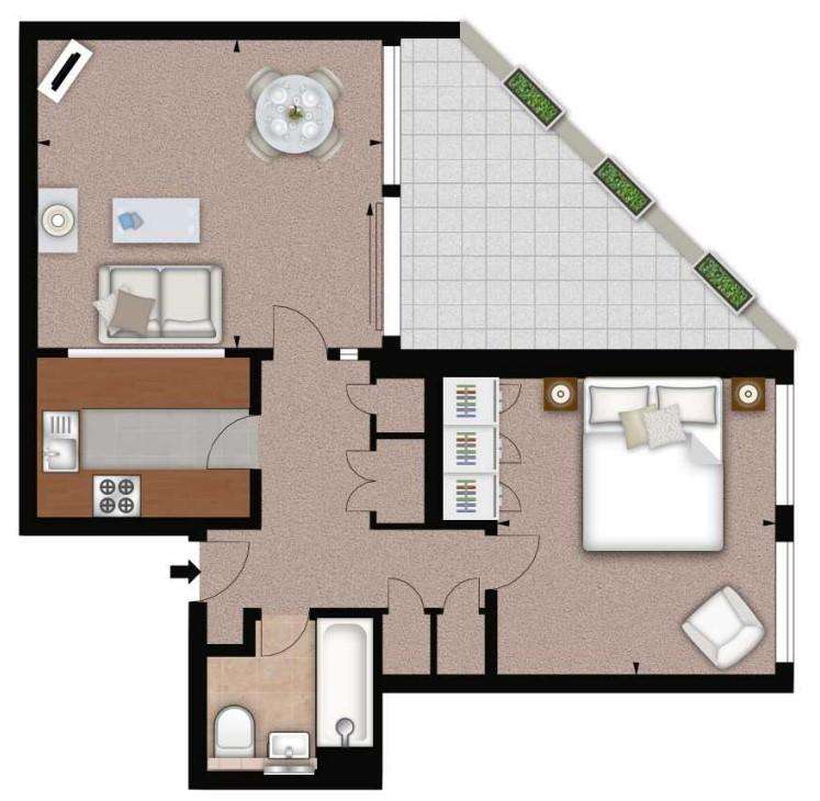 1 bedroom flat to rent - floorplan