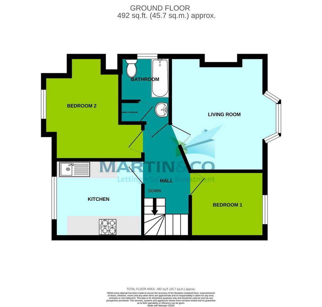 2 bedroom flat to rent - floorplan