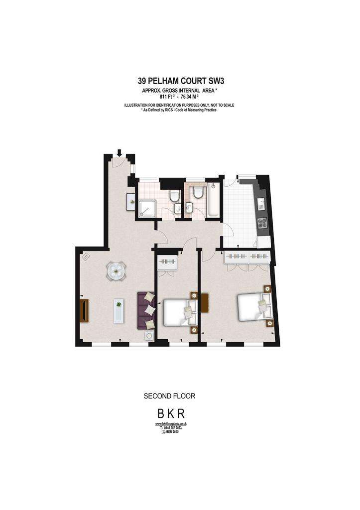 2 bedroom flat to rent - floorplan