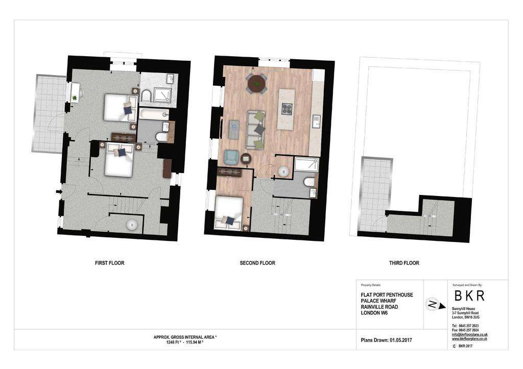 3 bedroom flat to rent - floorplan