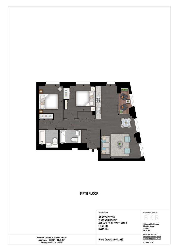 2 bedroom flat to rent - floorplan