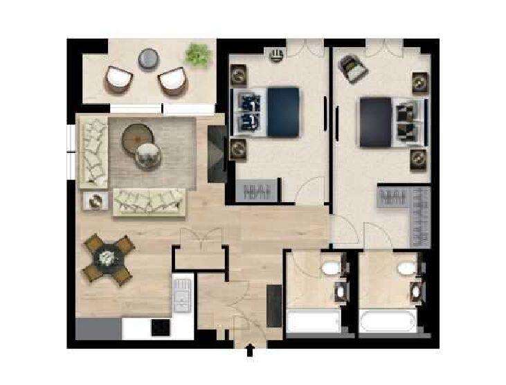 2 bedroom flat to rent - floorplan