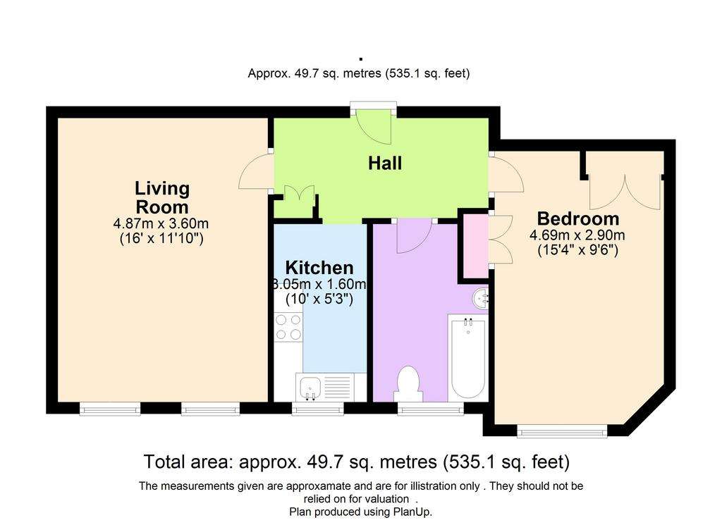 1 bedroom flat to rent - floorplan