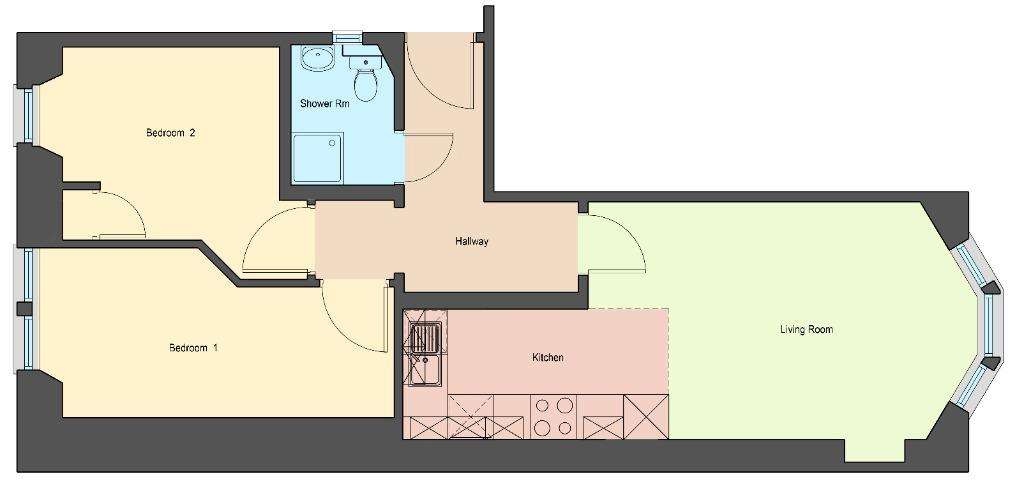 2 bedroom flat to rent - floorplan