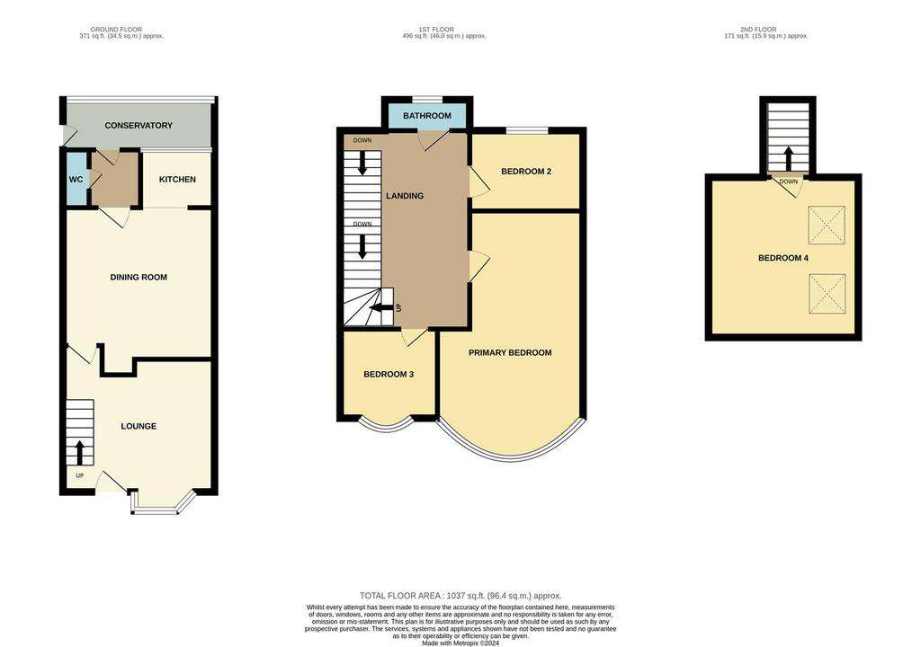 4 bedroom semi-detached house for sale - floorplan