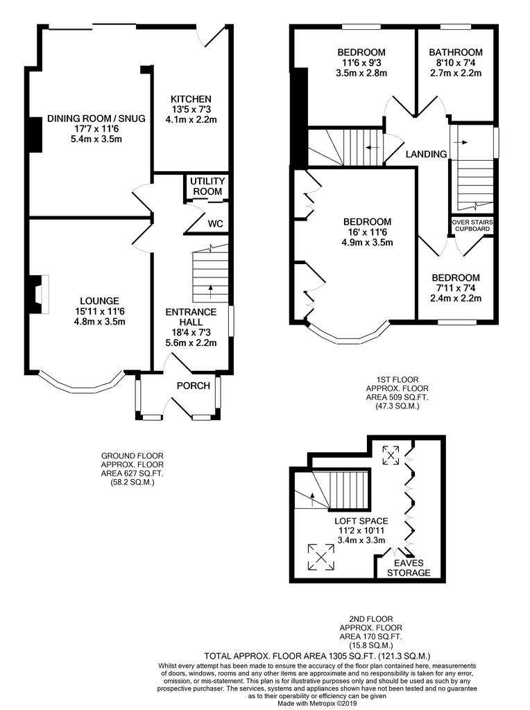 3 bedroom semi-detached house for sale - floorplan